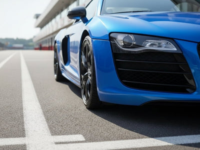 Audi R8 wrapped in Gloss HX20000 Apollo Blue car wrap film HX20P004 detail