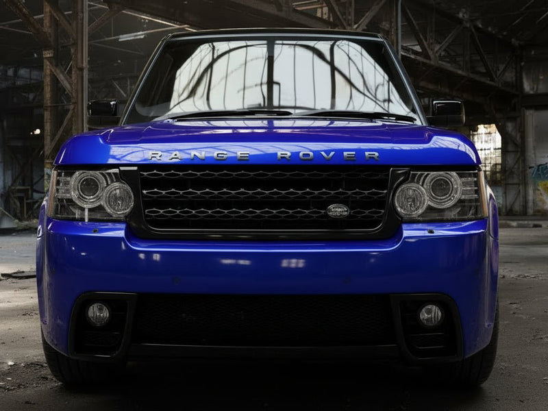 DIY Range Rover wrapped in Gloss HX20000 Triton Blue car wrap film HX20P005