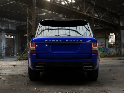 DIY Range Rover wrapped in Gloss HX20000 Triton Blue wrap film HX20P005