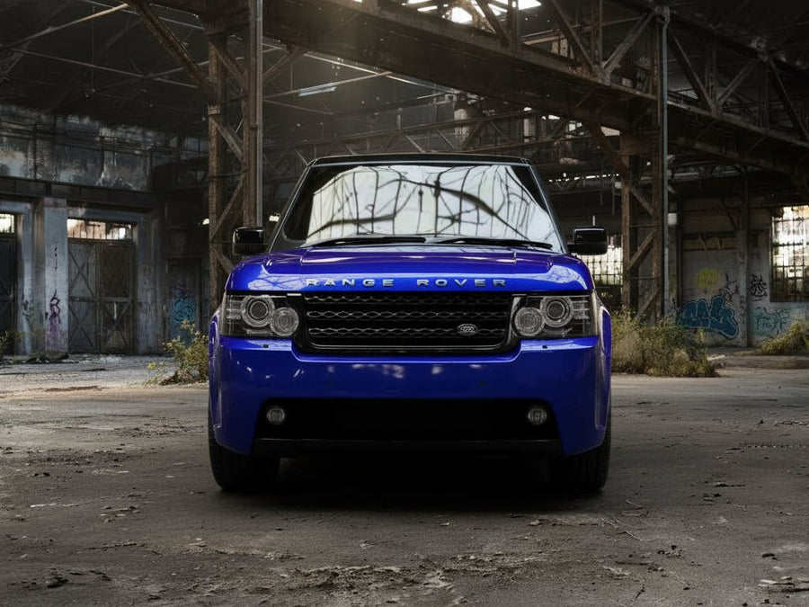 Range Rover wrapped in Hexis Gloss HX20000 Triton Blue wrap film HX20P005