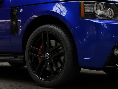 DIY Land Rover Range Rover wrapped in Gloss HX20000 Triton Blue automotive vinyl film HX20P005 detail