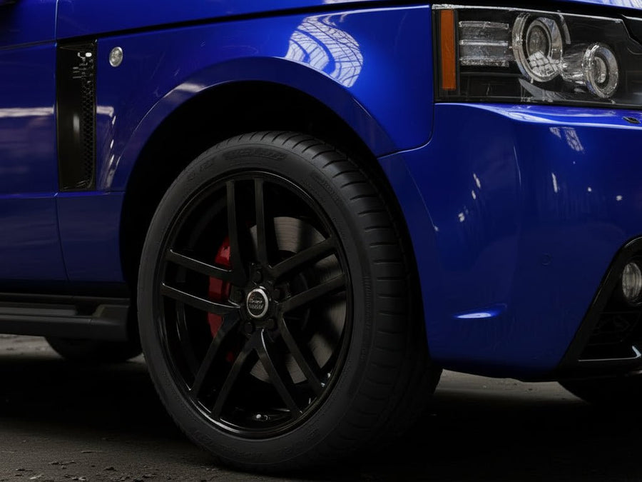 DIY Land Rover Range Rover wrapped in Gloss HX20000 Triton Blue automotive vinyl film HX20P005 detail