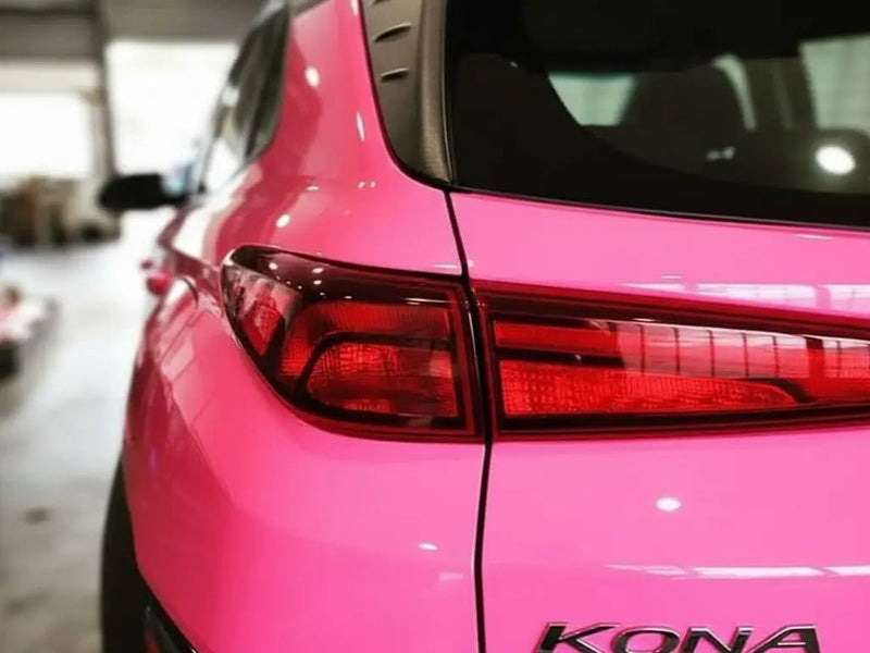 Hyundai Kona wrapped in Gloss HX20000 Candy Pink restyling film HX20PCAB