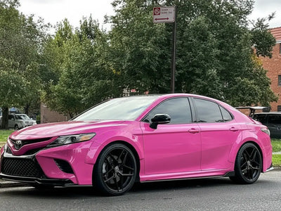 Toyota Camry wrapped in Gloss HX20000 Candy Pink restyling film HX20PCAB