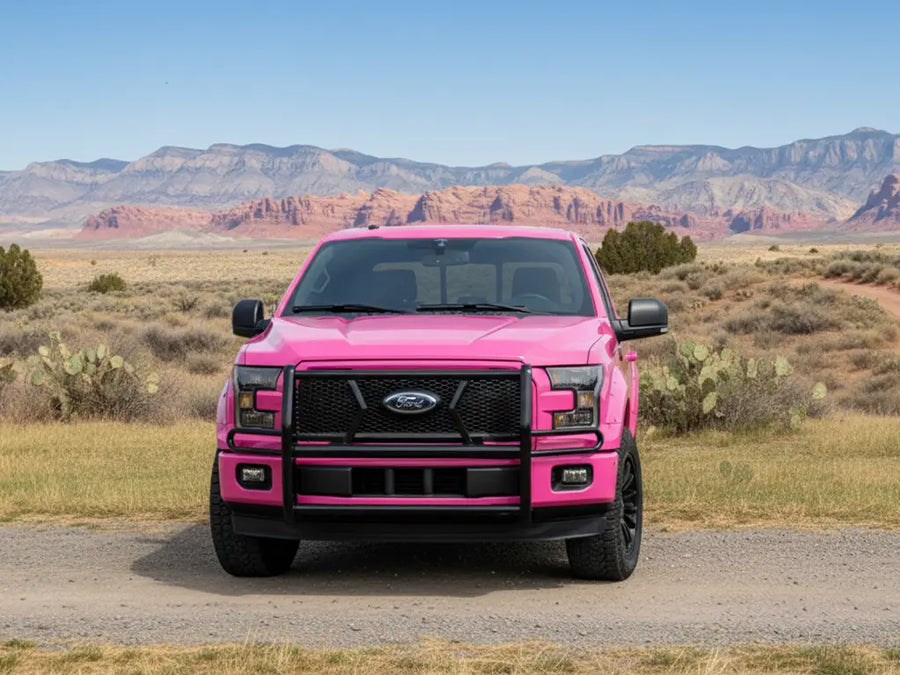 DIY Ford F-150 wrapped in Gloss HX20000 Candy Pink wrap film HX20PCAB
