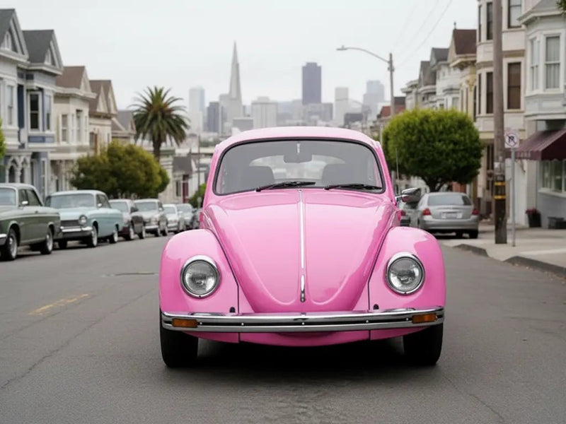 Volkswagen Beetle wrapped in Gloss HX20000 Candy Pink car wrap film HX20PCAB