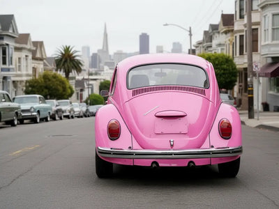 Volkswagen Beetle wrapped in Gloss HX20000 Candy Pink car wrap film HX20PCAB detail