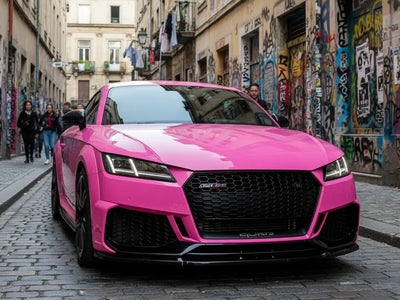 Audi TT RS wrapped in Gloss HX20000 Candy Pink car wrap film HX20PCAB