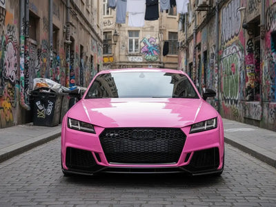 Audi TT wrapped in Hexis Gloss HX20000 Candy Pink car wrap film HX20PCAB