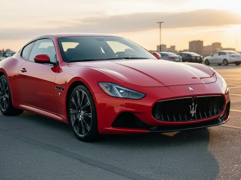 Maserati GranTurismo wrapped in Gloss HX20000 Race Red wrap film HX20R05B