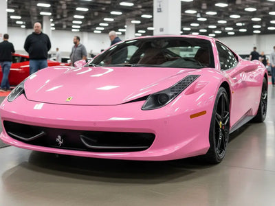 Ferrari 458 Italia wrapped in Gloss HX20000 Lady Pink wrap film HX20R11B