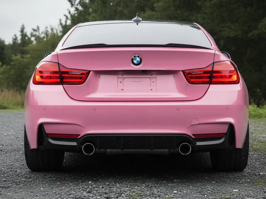 DIY BMW 4 Series wrapped in Gloss HX20000 Lady Pink automotive vinyl film HX20R11B