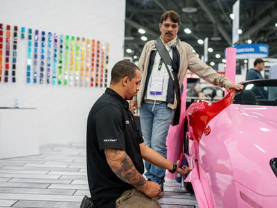DIY Car wrapped in Gloss HX20000 Lady Pink vinyl wrap HX20R11B
