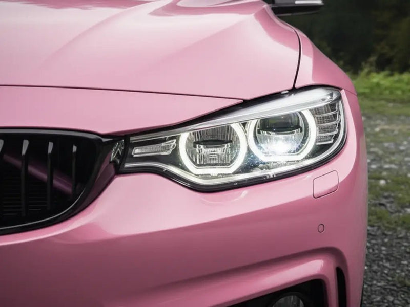 BMW 4 Series wrapped in Hexis Gloss HX20000 Lady Pink restyling film HX20R11B