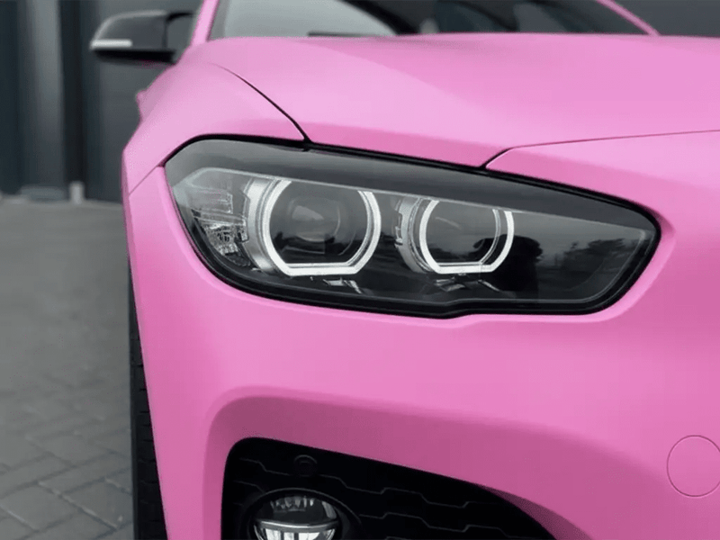 BMW 2 Series wrapped in Satin HX20000 Lady Pink car wrap film HX20R11S