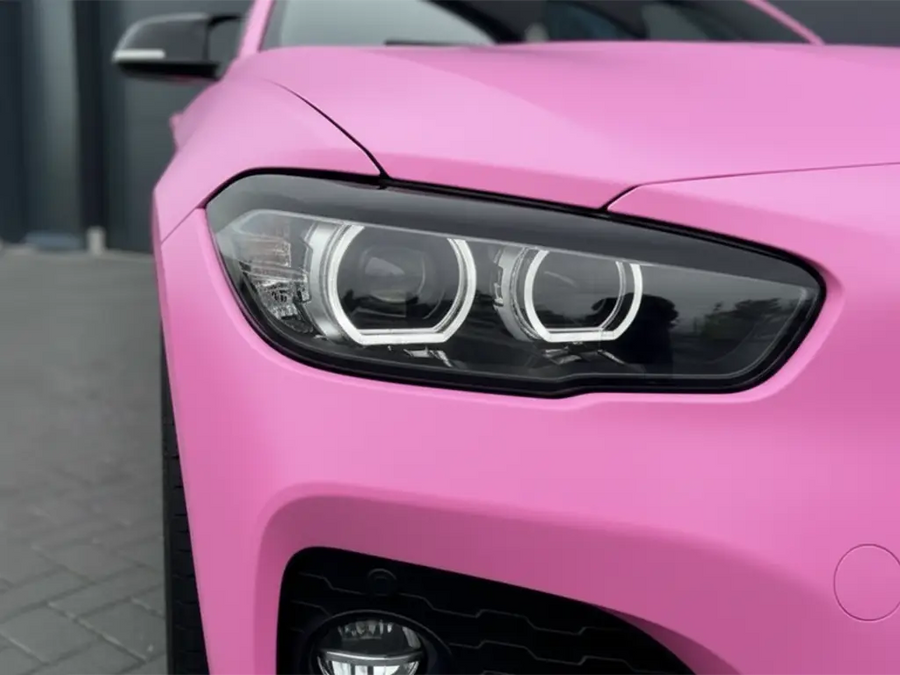 BMW 2 Series wrapped in Satin HX20000 Lady Pink car wrap film HX20R11S