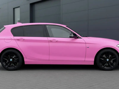 BMW 1 Series wrapped in Satin HX20000 Lady Pink vinyl wrap HX20R11S