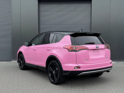 DIY Toyota RAV4 wrapped in Satin HX20000 Lady Pink restyling film HX20R11S