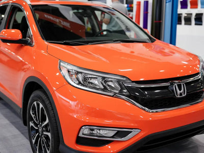 Honda CR-V wrapped in Hexis Gloss HX20000 Light Red automotive vinyl film HX20R21B