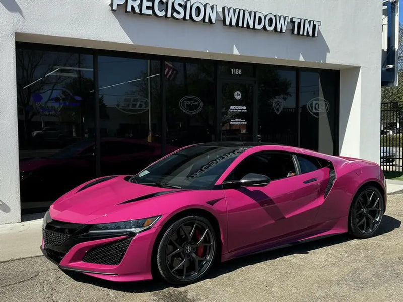 DIY Acura NSX wrapped in Gloss HX20000 Pinkstar wrap film HX20R22B