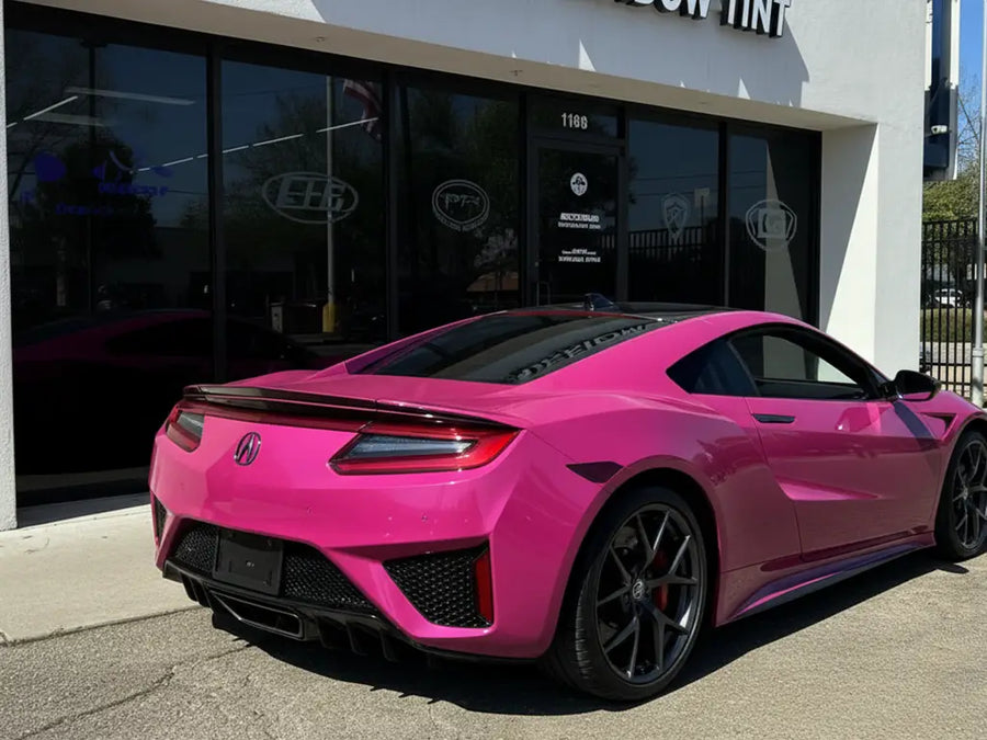 DIY Acura NSX wrapped in Gloss HX20000 Pinkstar restyling film HX20R22B