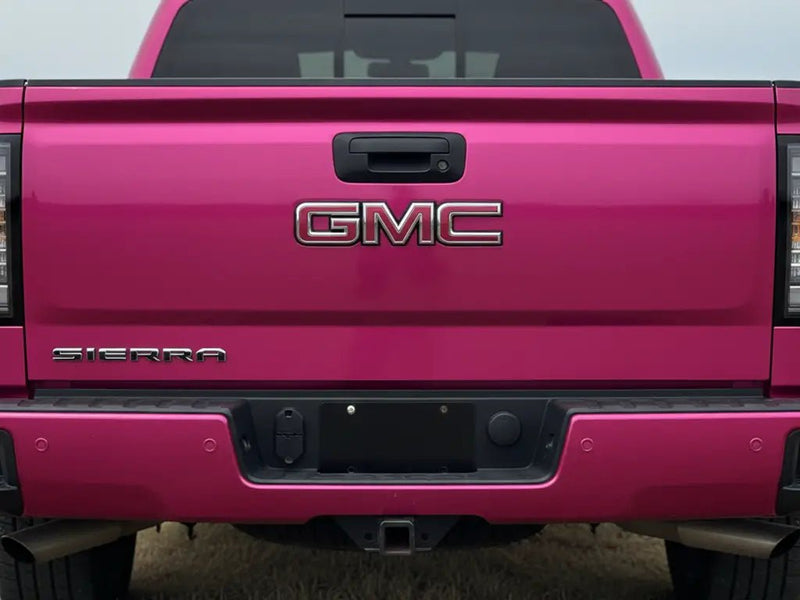 DIY GMC Sierra wrapped in Gloss HX20000 Pinkstar vinyl wrap HX20R22B