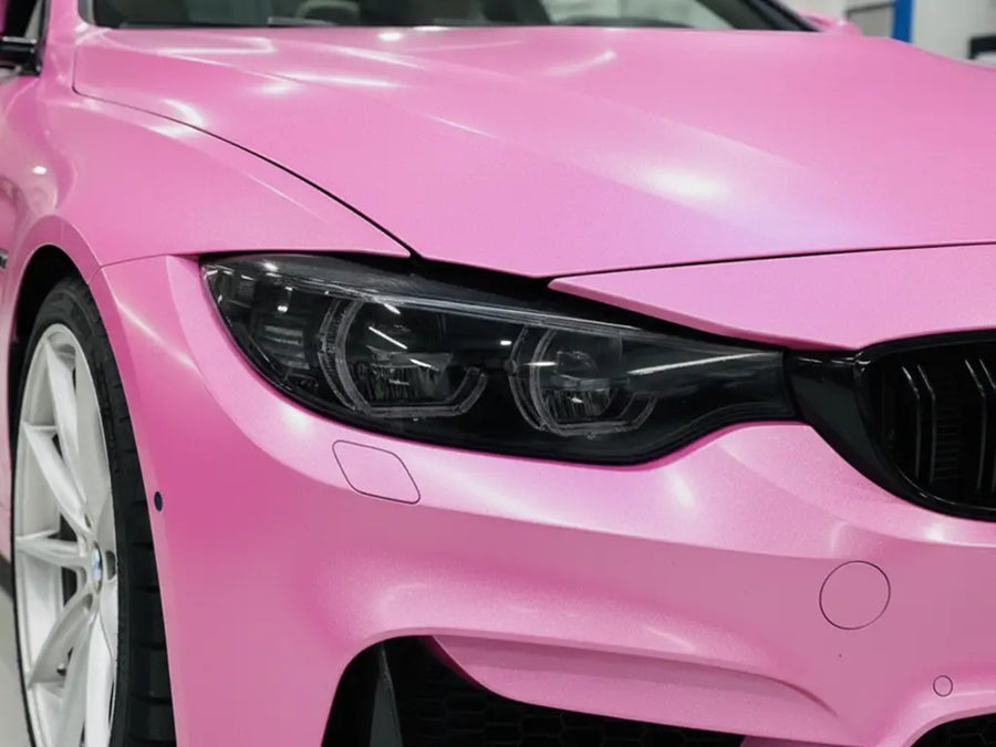 DIY BMW 4 Series wrapped in Gloss HX20000 Jellybean Pink car wrap film HX20RDRB