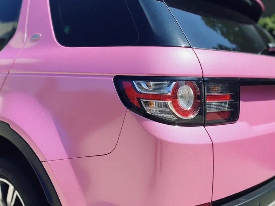 DIY Land Rover Range Rover wrapped in Gloss HX20000 Jellybean Pink automotive vinyl film HX20RDRB