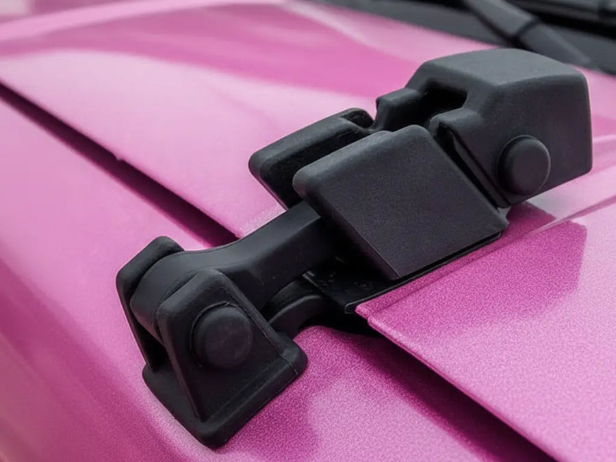 Jeep Wrangler wrapped in Hexis Gloss HX20000 Jellybean Pink restyling film HX20RDRB
