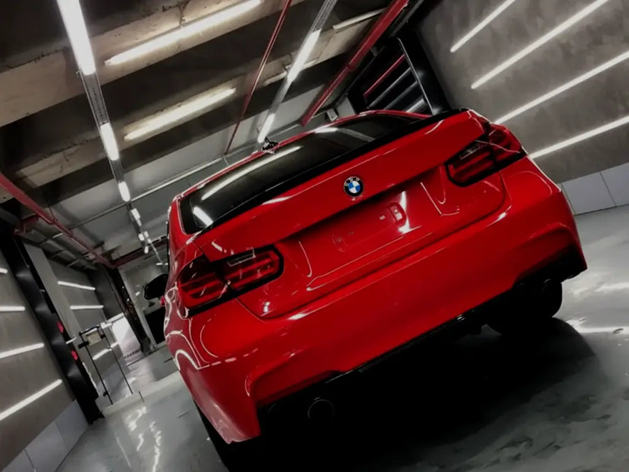 DIY BMW 3 Series wrapped in Gloss HX20000 Garnet Red vinyl wrap HX20RGRB