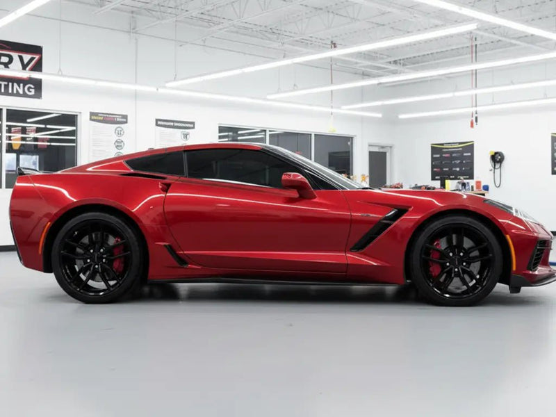 Chevrolet Corvette wrapped in Gloss HX20000 Garnet Red vinyl wrap HX20RGRB