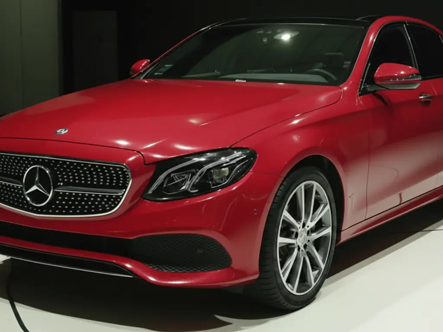 DIY Mercedes-Benz E-Class wrapped in Gloss HX20000 Garnet Red car wrap film HX20RGRB