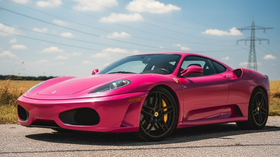 DIY Ferrari F430 wrapped in Gloss HX20000 Indian Pink vinyl wrap HX20RINB