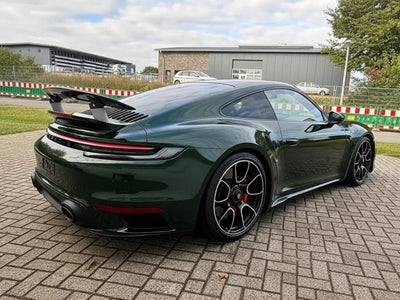 Porsche 911 Turbo S wrapped in Hexis Gloss HX20000 Sherwood Green automotive vinyl film HX20V14B detail