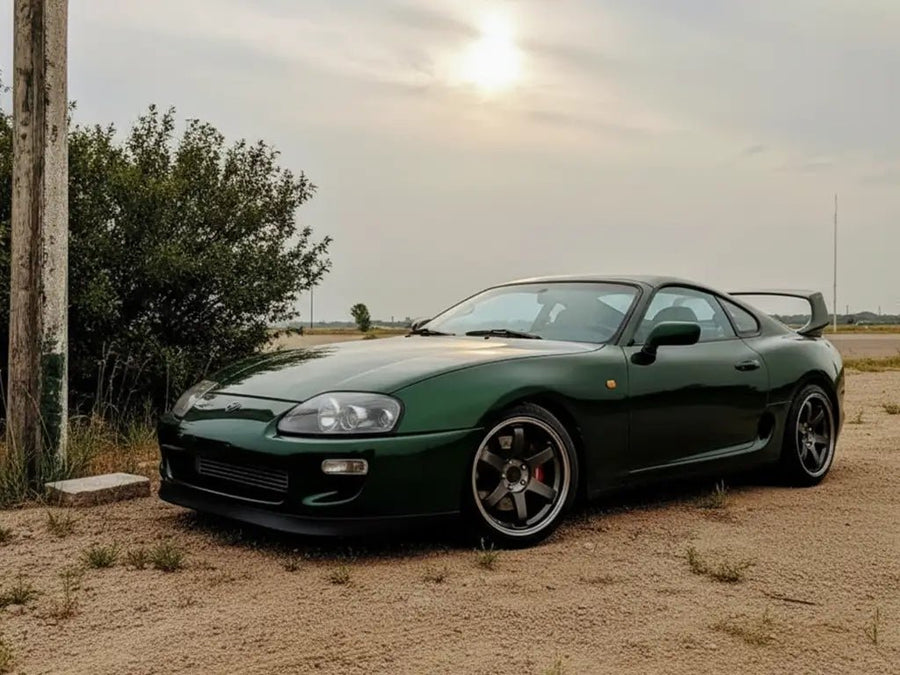 Toyota Supra wrapped in Gloss HX20000 Sherwood Green vinyl wrap HX20V14B