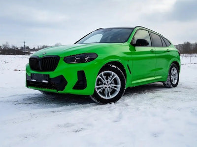 BMW X4 wrapped in Hexis Gloss HX20000 Drosera Green automotive vinyl film HX20V16B