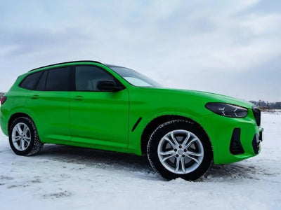 BMW X3 wrapped in Hexis Gloss HX20000 Drosera Green restyling film HX20V16B