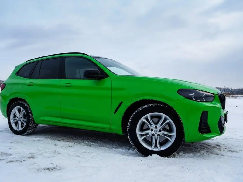 BMW X3 wrapped in Hexis Gloss HX20000 Drosera Green restyling film HX20V16B