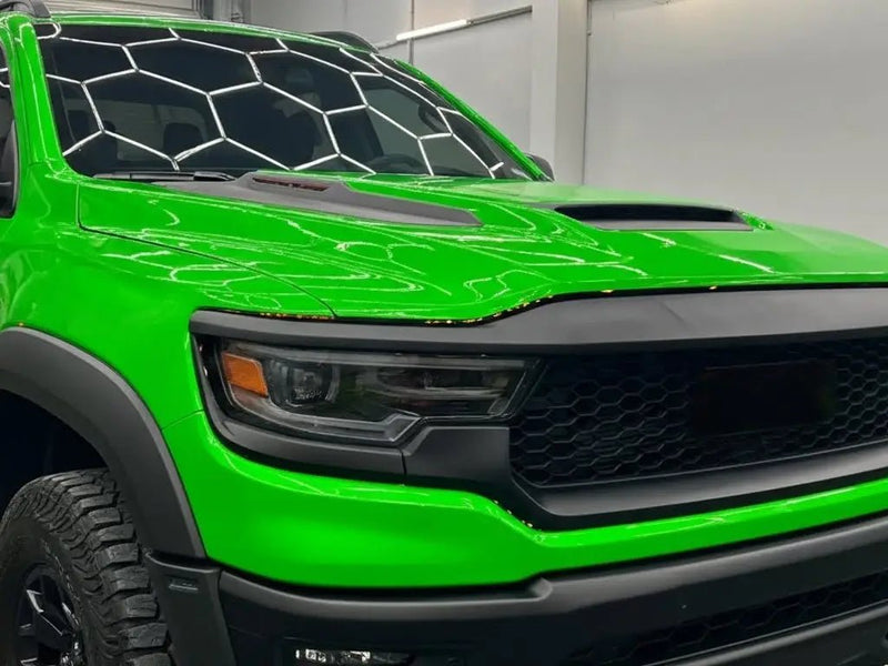 RAM 1500 TRX wrapped in Hexis Gloss HX20000 Drosera Green vinyl wrap HX20V16B