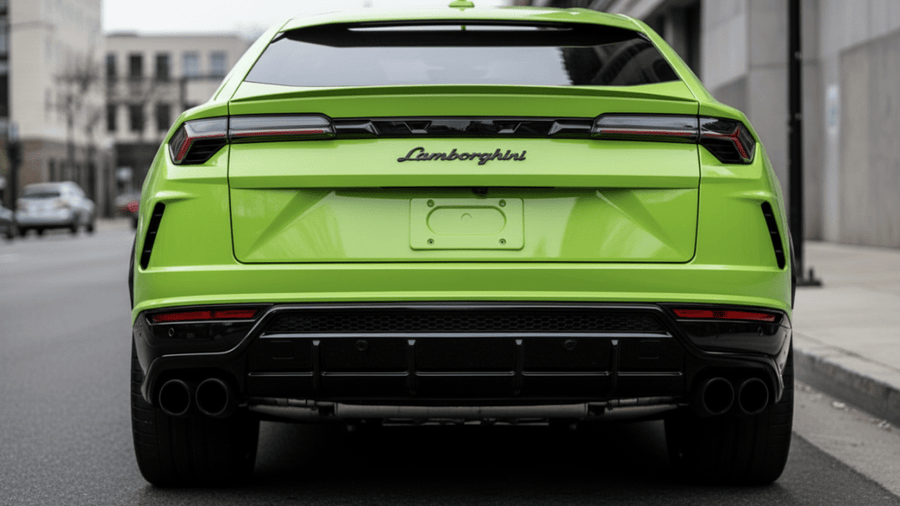 DIY Lamborghini Urus wrapped in Gloss HX20000 Toxic Green restyling film HX20V24B