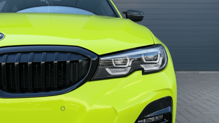 BMW 3 Series wrapped in Hexis Gloss HX20000 Toxic Green vinyl wrap HX20V24B