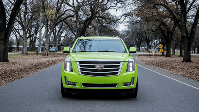 Cadillac Escalade wrapped in Gloss HX20000 Toxic Green wrap film HX20V24B detail