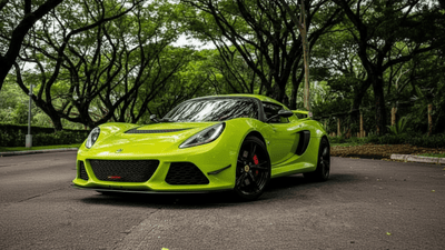 Lotus Exige wrapped in Gloss HX20000 Toxic Green car wrap film HX20V24B