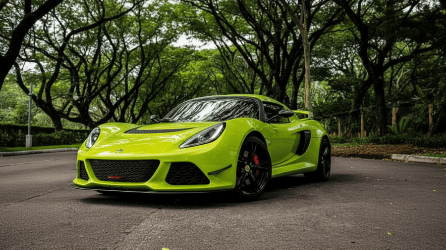 Lotus Exige wrapped in Gloss HX20000 Toxic Green car wrap film HX20V24B