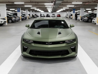 Chevrolet Camaro wrapped in Satin HX20000 Hercules Green restyling film HX20V28S