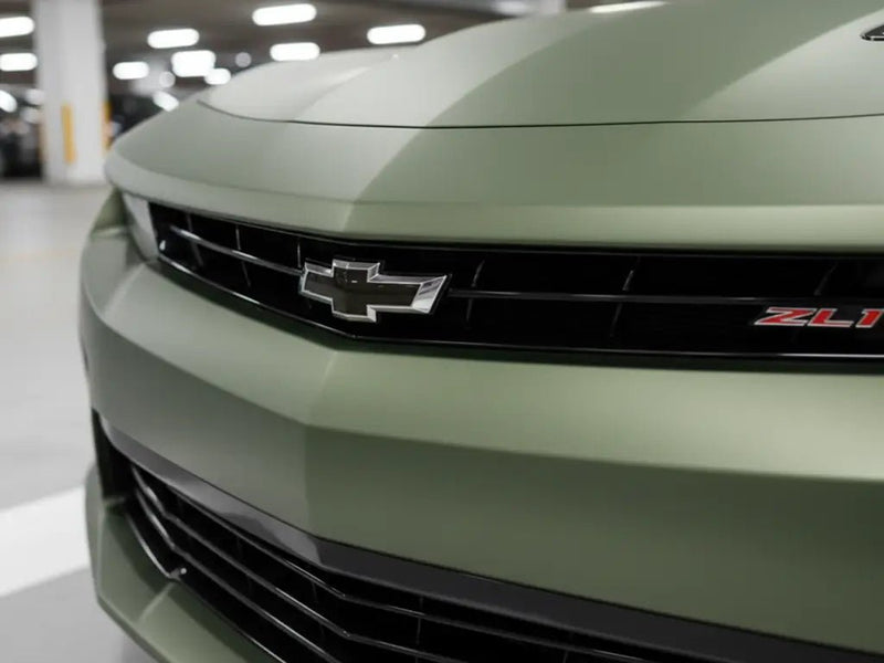 Chevrolet Camaro ZL1 wrapped in Satin HX20000 Hercules Green wrap film HX20V28S