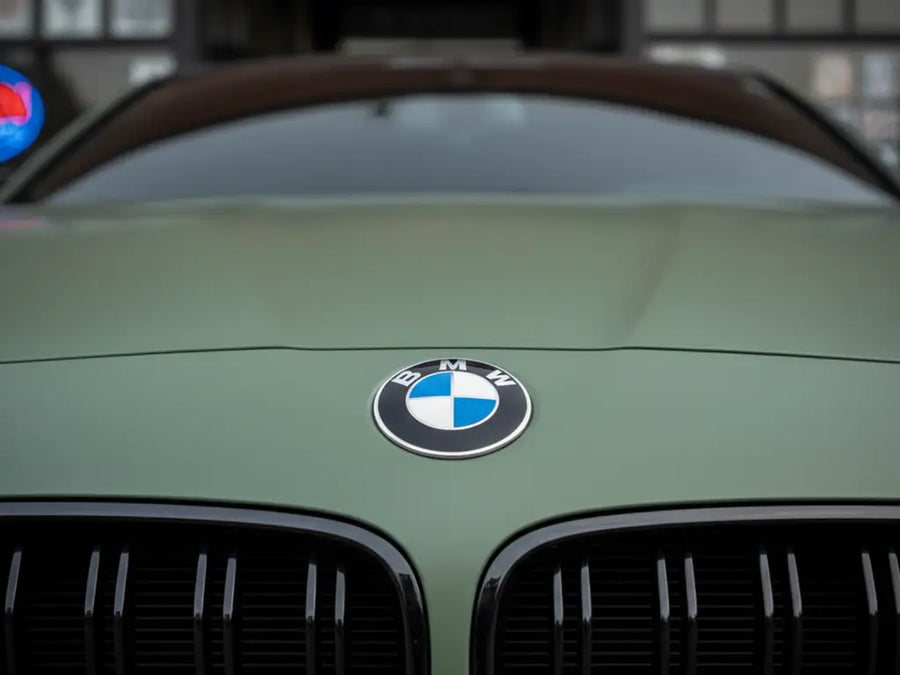BMW wrapped in Satin HX20000 Hercules Green automotive vinyl film HX20V28S