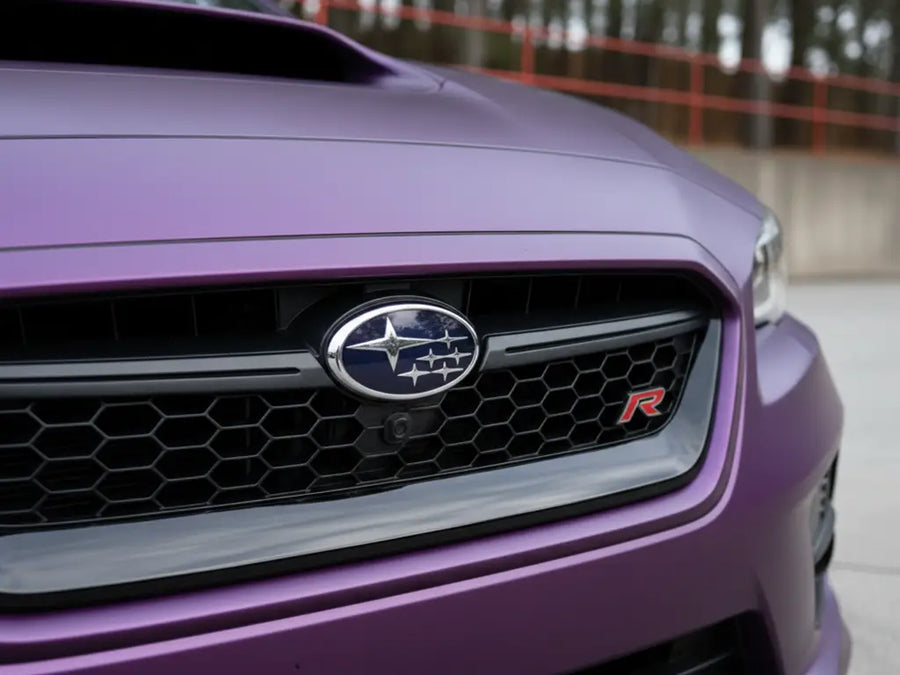 DIY Subaru WRX wrapped in Satin HX20000 Deep Purple Wet vinyl wrap HX20V43W