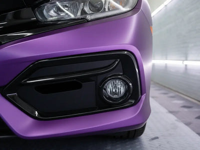Honda Civic wrapped in Hexis Satin HX20000 Deep Purple Wet automotive vinyl film HX20V43W