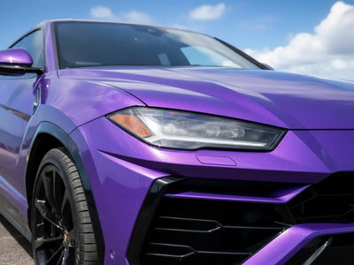 DIY Lamborghini Urus wrapped in Gloss HX20000 Goddess Purple vinyl wrap HX20V44B